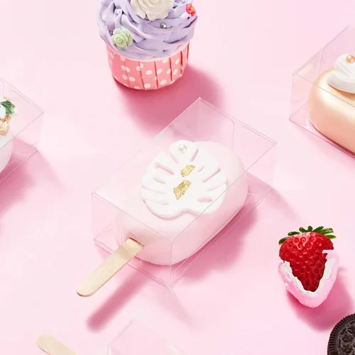 Vista 2 de 28 cajas profesionales para tartas de 3.7 x 2.2 x 1.5 pulgadas, cajas de regalo de plástico transparente, cajas de dulces de helado transparentes