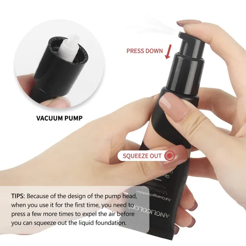 Vista 4 de Anglicolor Base de maquillaje corrector de control de aceite mate, impecable, suave, de larga duración, impermeable, cobertura completa, maquillaje