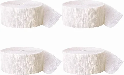 Vista 8 de Serpentinas de papel crepé azul marino, naranja, 6 rollos (82 pies por volumen)