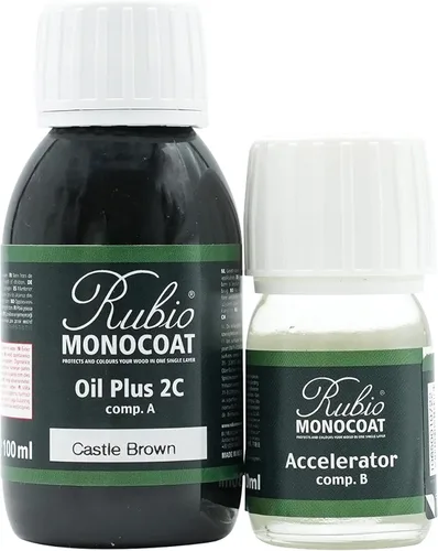 Vista 80 de Rubio Monocoat Tinte y Acabado para Madera 650 pies² - Blanco 5% Oil Plus 2C Secado Rápido, Aceite para Madera de Linaza Ecológico para Uso