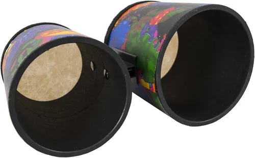 Vista 4 de Remo KD-5400-01 Kids Percussion Bongo Drum - Fabric Rain Forest, 5"-6" & RH-2106-00 Rhythm Club Pandereta - Rhythm Kids, 6