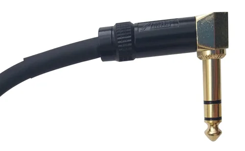 Vista 4 de Audio 2000s E26112P2 TRS a TRS Cable de ángulo recto de 12 pies (12 pies de 2 unidades)