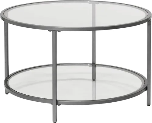 Vista 9 de Camber Elite - Juego de mesa auxiliar redonda de metal y vidrio, 35 pulgadas Mesa nido de café