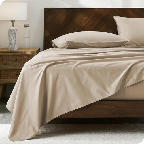Vista 25 de Bare Home Juego de sábanas y fundas de almohada de 100 % algodón orgánico para cama individual, tejido percal vigoroso, ligero y transpirable