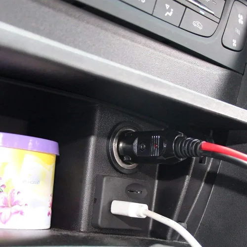 Vista 2 de [1 PAQUETE] Enchufe Macho de Encendedor de Cigarrillos de Repuesto de 12 Voltios con Cables - Adaptador de Coche Kit de Cargador de Batería DC