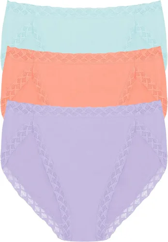 Vista 20 de Natori Paquete de 3 calzoncillos de corte francés Pima Bliss para mujer Negro/Café/Blanco