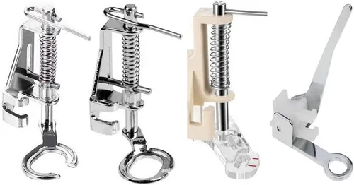 4 piezas de prensatelas de metal grandes para el hogar, vástago bajo, Brother Singer y más máquinas de coser, incluyen punta cerrada, punta abierta