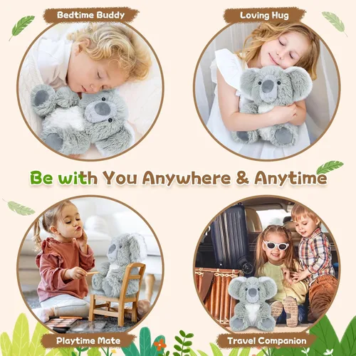 Vista 6 de SuzziPals Animales de peluche de koala calentables y refrigerables, bonitos peluches de almohadilla térmica para microondas para calmar y relajarse