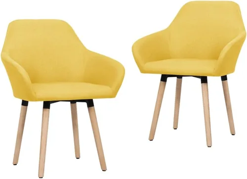 Vista 11 de Dining Chairs Set of 2, Black Polyester Fabric Upholstered, Solid Wood Legs for Kitchen Dining Room