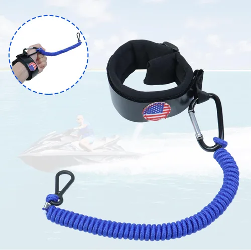 Vista 7 de Boat Kill Switch Lanyards Wrist Strap, Jet Ski Key Lanyard Fit for Mercruiser Marine Outboard