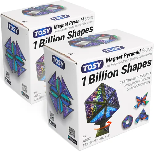 Vista 14 de TOSY Pirámide Magnética que Brilla en la Oscuridad - 1 Cubo se Transforma en 1 Billón de Formas, 15 piezas