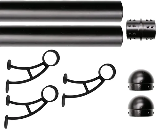 Vista 19 de Kit de riel de pie de montaje en barra sólida, tubo de acero inoxidable negro mate con conector interno, soporte de riel de pie de montaje en barra