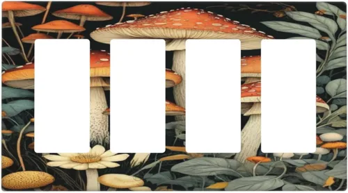 Vista 111 de Cubiertas decorativas para interruptor de luz de arte BOHO, figura abstracta de 1 gang, salida basculante, placa frontal decorativa del interruptor