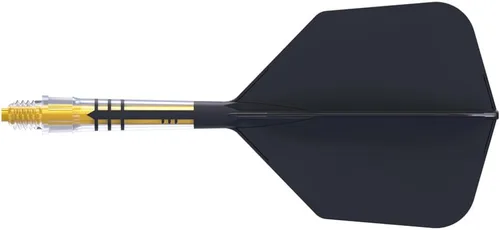 Vista 7 de CUESOUL ROST T19 - Eje de dardo integrado de carbono y vuelo con forma de ala grande, color negro con ejes amarillos