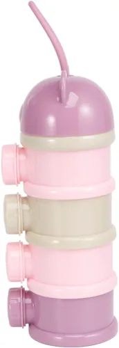Alipis Caja portátil de leche en polvo de 4 capas para almacenamiento de fórmula de bebé, contenedor apilable de leche infantil con compartimentos a
