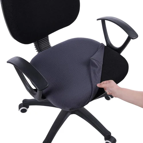 Vista 35 de Smiry Fundas de asiento de silla de computadora de oficina, de jacquard elástico, extraíbles, lavables, antipolvo, protectores de cojín para silla
