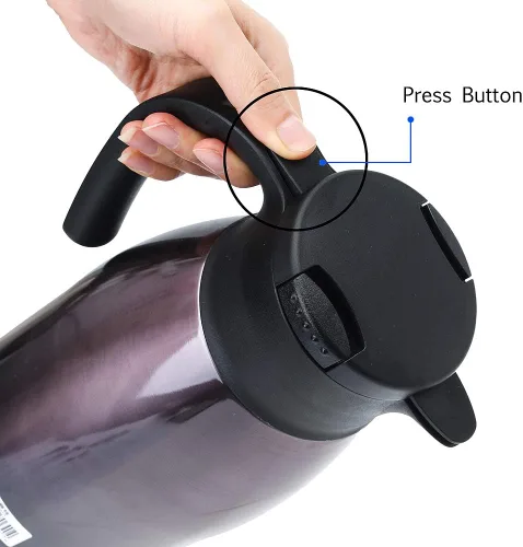 Vista 6 de GiNT Paquete de 2 jarras térmicas de café de 51 onzas, de acero inoxidable, de doble pared, aisladas al vacío, para mantener el calor durante 12