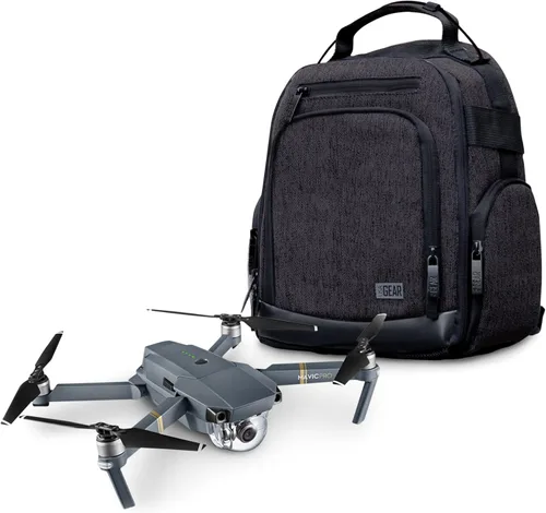 USA Gear Mochila compacta para drones – Funda para dron cuadricóptero RC compatible con DJI Mini 4K, DJI Mini 3, AVIALOGIC, Controller y más Negro