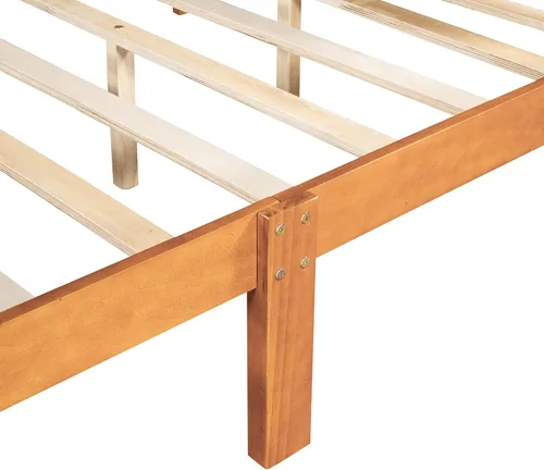 Vista 46 de Harper & Bright Designs Base de cama de tamaño matrimonial con cabecero, plataforma de madera, cama de tamaño matrimonial con juego de listones