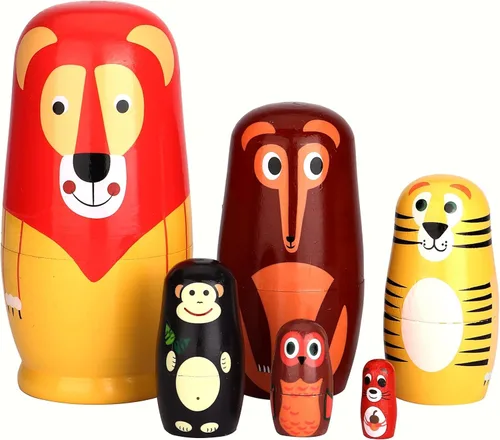 Vista 10 de Muñecas anidables, huevos de Pascua anidables, muñecas Matryoshka hechas a mano de madera para cumpleaños de niños o decoración del hogar