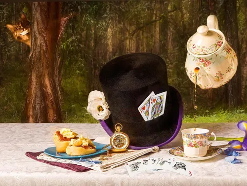 Vista 6 de Serenity Fair Alice's Adventures in Wonderland - Baraja de 54 cartas únicas (beige)