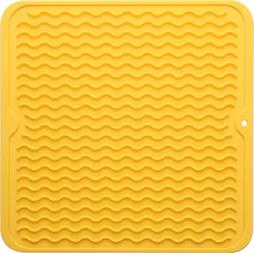 Vista 118 de MicoYang Alfombrilla de silicona para secado de platos para múltiples usos, fácil de limpiar, ecológica, resistente al calor, alfombrilla
