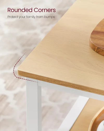 Vista 43 de VASAGLE Isla de cocina con 3 estantes, estante de cocina de 47.2 pulgadas con encimera grande, estructura de acero estable, industrial, fácil