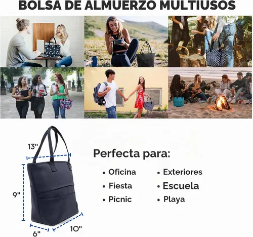 Vista 8 de J World New York - Bolsa de almuerzo aislada Lonchera para mujeres y niñas adolescentes, Bellis