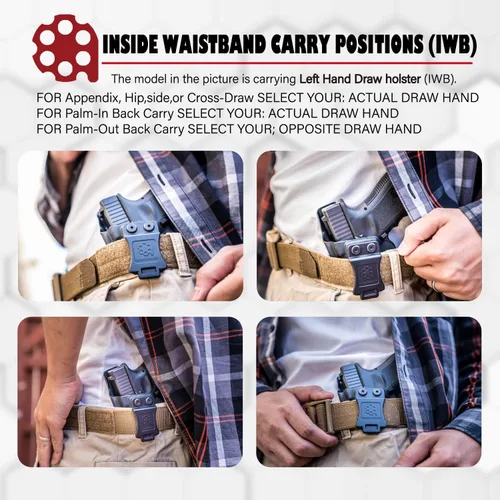 Vista 5 de M&P M2.0 4 & 4.25" IWB KYDEX Holster Fit Smith & Wesson M&P 9mm.40 M2.0 4 & 4.25" Barrel Pistol, Inside Waistband Concealed Carry, Adjustable Cant &