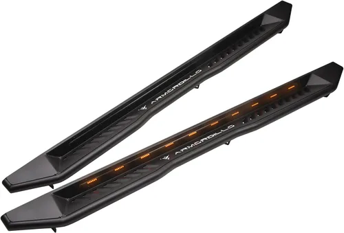 Armordillo FX - Estribos LED secuenciales compatibles con Jeep Wrangler 2018-2023, Jeep Wrangler 4xe 2021-2023, modelo de 4 puertas, cuerpo JL,
