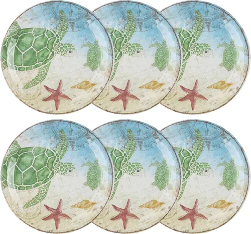 Vista 8 de UP UPware - Juego de platos redondos para ensalada de melamina de cangrejo, platos redondos para risotto, pasta y ensalada, sin BPA, aptos