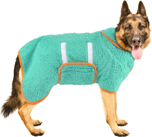 Vista 30 de Bienbee Bata de baño para perro, de secado rápido, súper absorbentes, para después del baño, toalla cálida para perros, suministros de baño