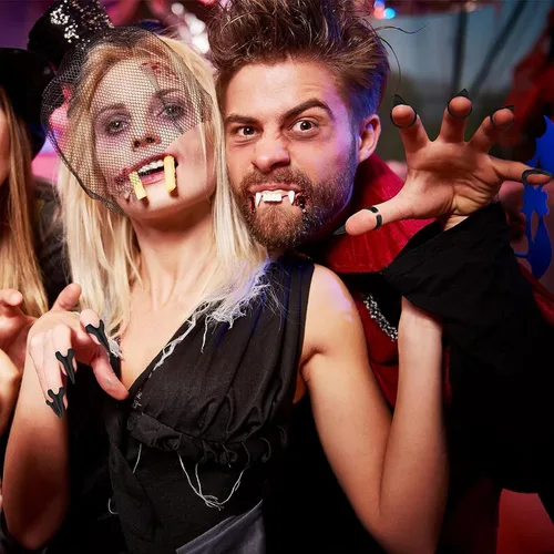 Vista 6 de 20 piezas de garras de dedo para cosplay, anillos de garra ajustables abiertos, juego completo de uñas de metal, punk, roca, herramienta