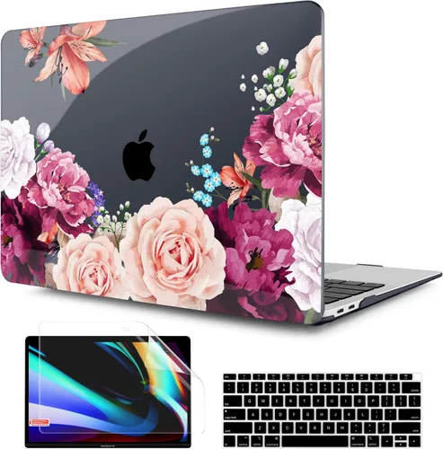 Vista 36 de TWOLSKOO Funda para MacBook Air de 13,3 pulgadas (versión antigua 2018-2021, modelos: M1 A2337, A2179, A1932) - Carcasa rígida con protector de Flor