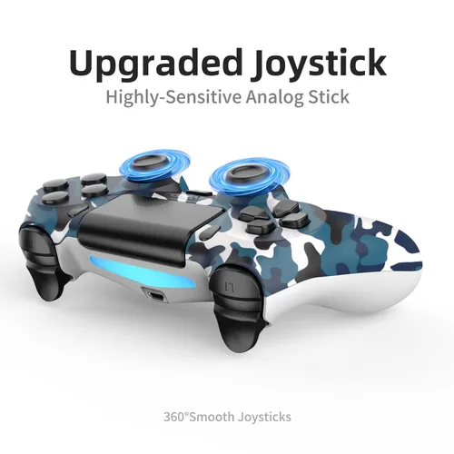 Vista 3 de YsoKK 2 Pack Wireless Controller for Ps4SlimPro with 1000mah BatteryDual VibrationAudio Jack6-axis Motion Sensor(Camouflage Green and Camouflage