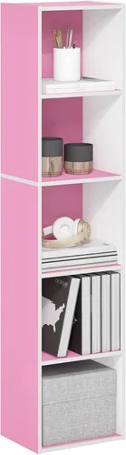 Vista 102 de Furinno - Estantería con 1 gabinete con puerta serie Luder, color blanco
