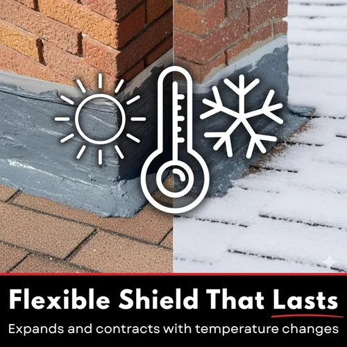 Vista 4 de ChimneySaver FlashSeal Sellador elastomérico para chimenea de techo, sellador flexible e impermeable, 1 galón (negro)