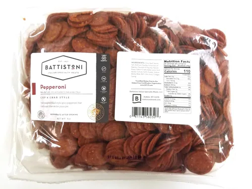 Vista 6 de Battistoni Cup & Char - Pepperoni picante, paquete de 5, bolsas de 5 onzas