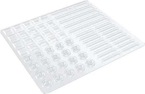 Vista 2 de Parachoques para puerta de gabinete, 61 almohadillas de goma suave transparente, tapones de gabinete autoadhesivos fuertes multiformas, adecuados