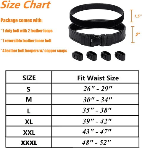 Vista 7 de TACNEX Cinturón de trabajo de tejido de canasta de 2 pulgadas con forro de gancho, 4 protectores de 1.5 pulgadas, cinturón interior reversible