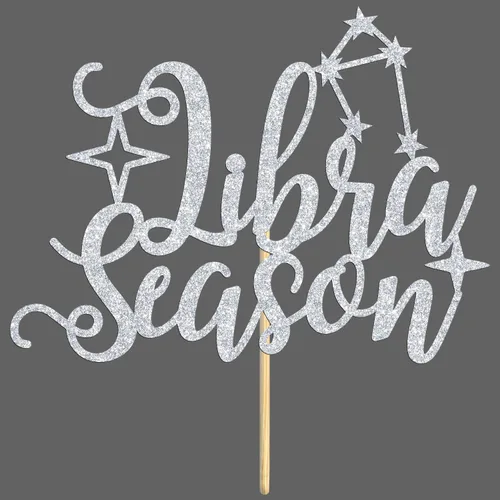 Vista 7 de Decoración para tartas de la temporada de Libra, Big Libra Energy/Septmber Octubre Cumpleaños Decoración de Pastel de Cumpleaños 12 Constelación