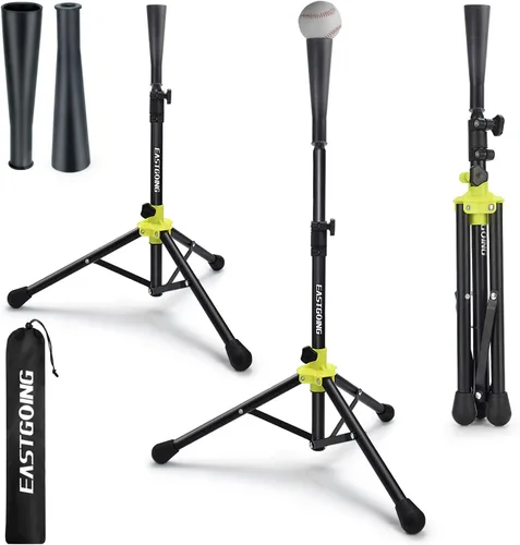 Eastgoing - Tee portátil de viaje para béisbol y sóftbol de alta resistencia. Altura ajustable | Portátil | Plegable. Tee de bateo de béisbol para