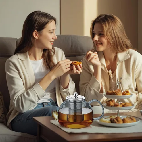 Vista 7 de DOPUDO Tetera de vidrio de 40 onzas (1200ML) con infusor apta para estufa, hervidor tetera de vidrio transparente, tetera de borosilicato con filtro