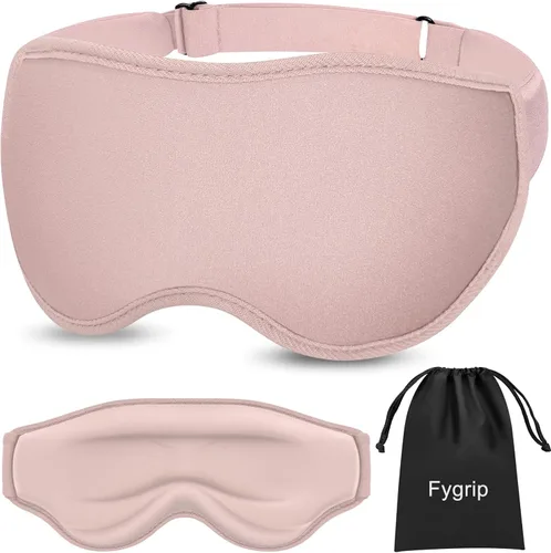 Vista 11 de Fygrip Máscara de ojos 3D para dormir para hombres y mujeres, 100% libre de presión y bloqueo de luz, máscara de ojos para dormir con correa