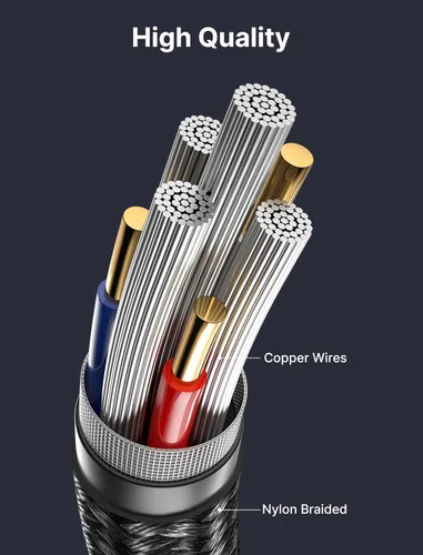 Vista 6 de JSAUX Divisor de auriculares, divisor de audio de 3.5mm macho TRS a 2 adaptadores hembra duales de 3.5mm, cable auxiliar estéreo Y trenzado