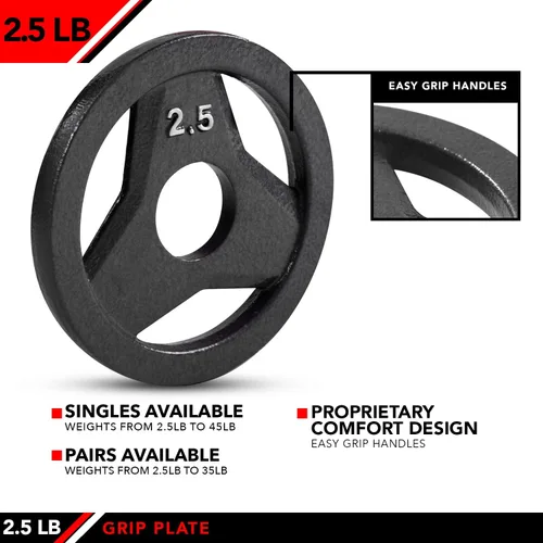 Vista 4 de JFIT Olympic 2 Inch Grip Plates and Bumper Plates for Barbell - Single Weights or Sets of 2 (Muliple Weights)