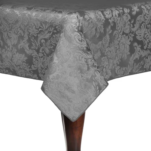 Vista 4 de Ultimate Textile Miranda - Mantel rectangular de damasco (70 x 144 pulgadas), color burdeos