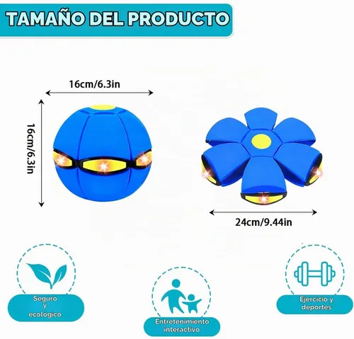 Vista 6 de Bola mágica, platillo volador mágico, interactivo entre padres e hijos, conmutación de modo dual, con 6 luces