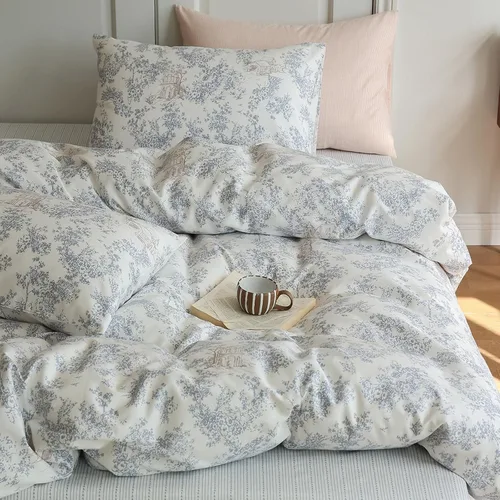 Vista 80 de HighBuy Funda de edredón floral de algodón, floral, coquette, fundas de edredón ligeras, suaves para niñas, juego de ropa de cama estilo jardín