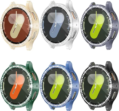 Vista 13 de Paquete de 16 unidades de protector de pantalla para reloj YUVIKE compatible con Samsung Galaxy Watch 5/4 40mm, funda suave TPU con destellos